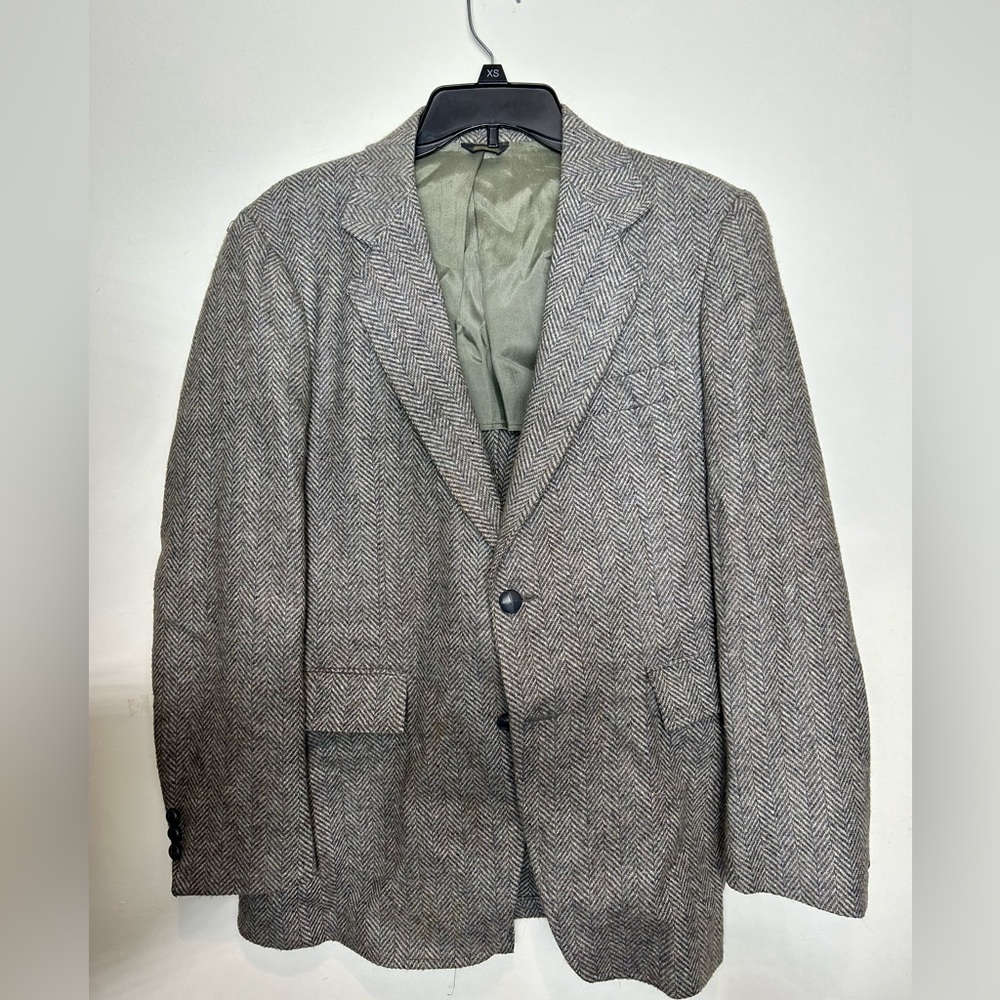 Vintage Men’s J.J Richards Tweed Sports Coat Gray 40R